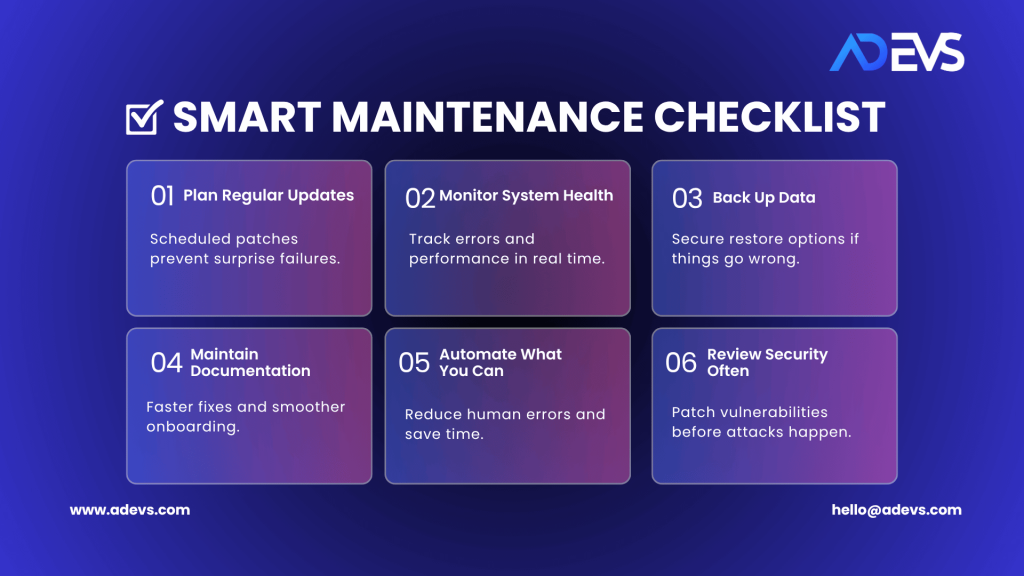 Smart Software Maintenance Checklist
